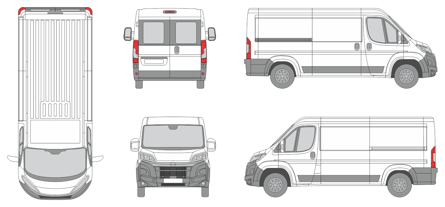 Vauxhall Movano 2024 Short Window Slide Door R Van Template