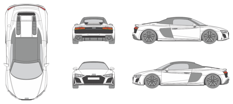 Audi R8 Spyder 2019 Car Template