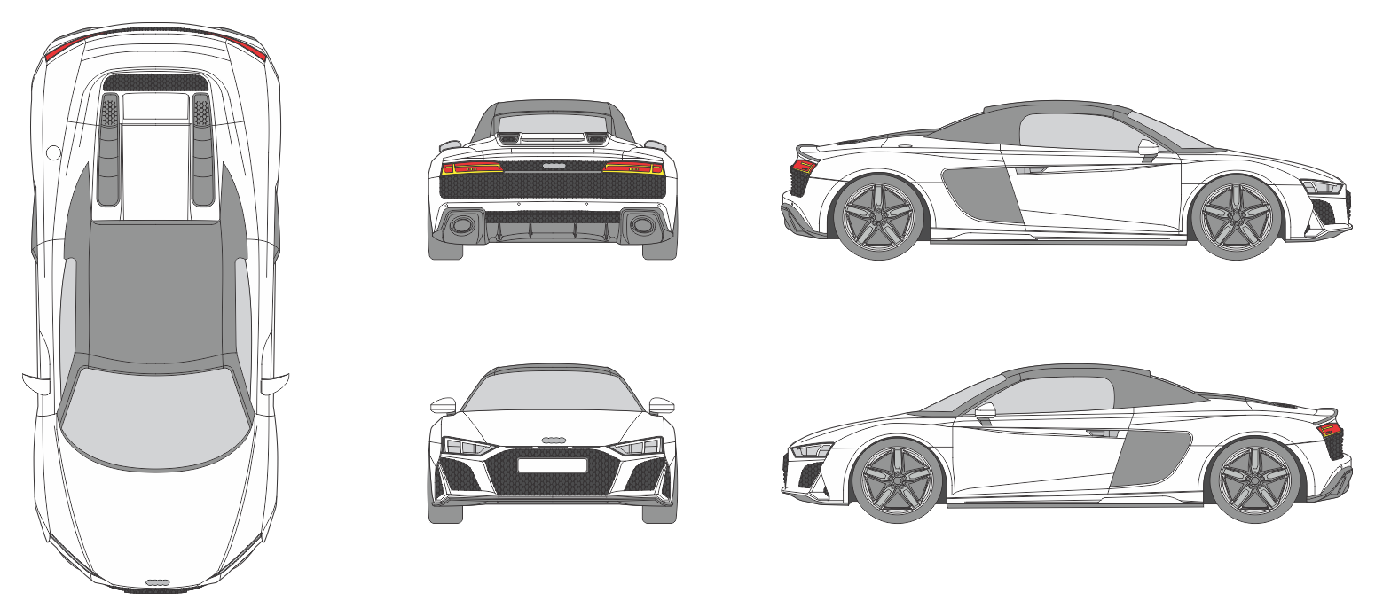 Audi R8 Spyder 2019 Car Template