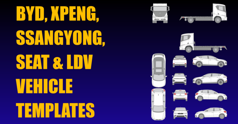 BYD, Xpeng, Ssangyong, Seat and LDV Vehicle Templates Added