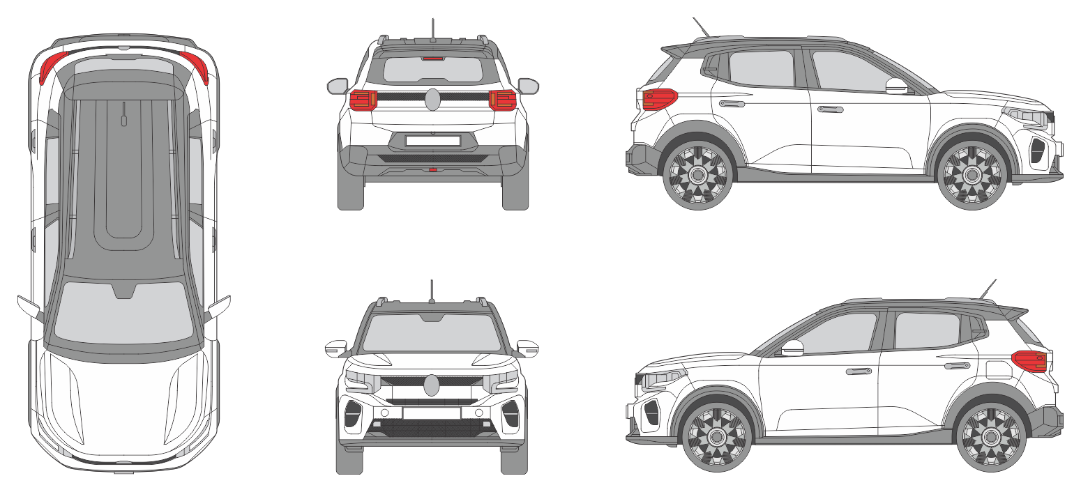 Citroen C3 Electric 2024 Car Template