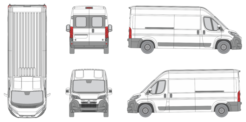 Citroen Jumper 2024 Med-Long Med-High Window Slide Door RL Van Template