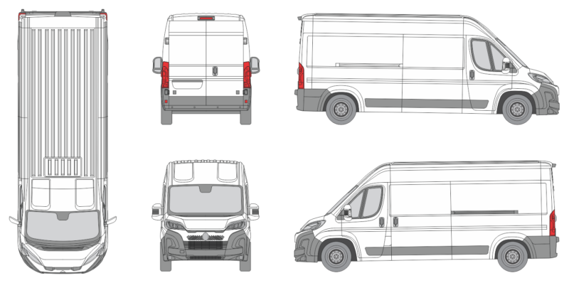 Citroen Jumper 2024 Med-Long Med-High Slide Door L Van Template