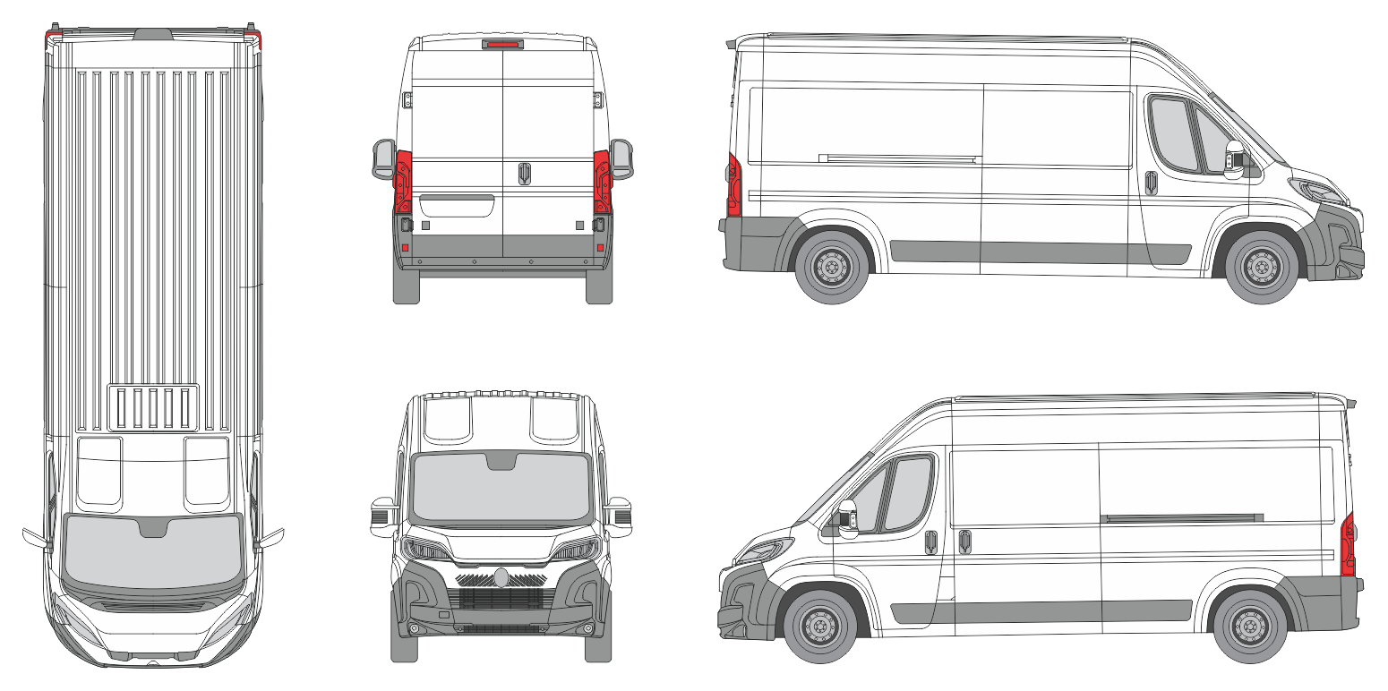 Citroen Jumper 2024 Med-Long Med-High Slide Door L Van Template