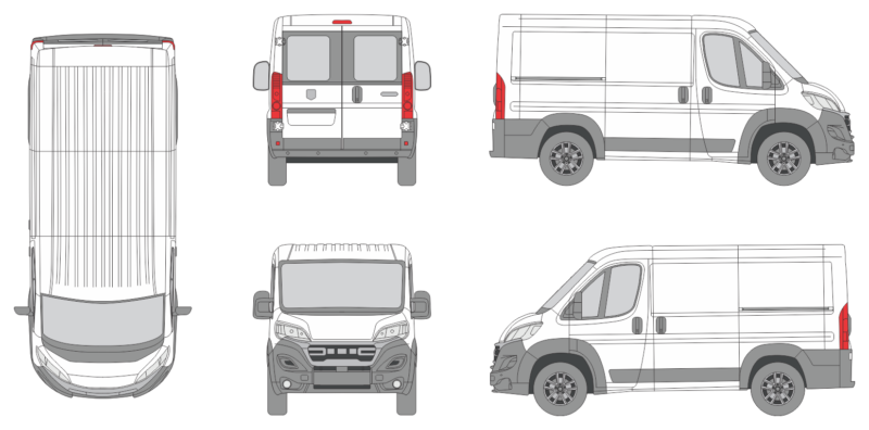 Dodge Ram Promaster 2023 Compact Window Slide Door RL Van Template