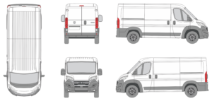 Dodge Ram Promaster 2023 Short Slide Door RL Van Template