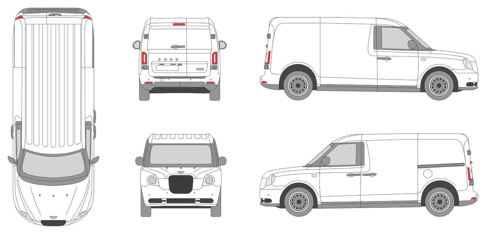 LEVC VN5 2020 Standard Slide Door R Van Template