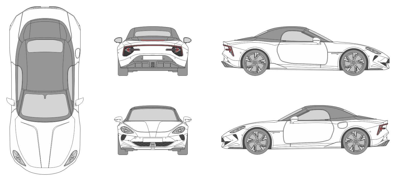 MG Cyberster 2023 Car Template