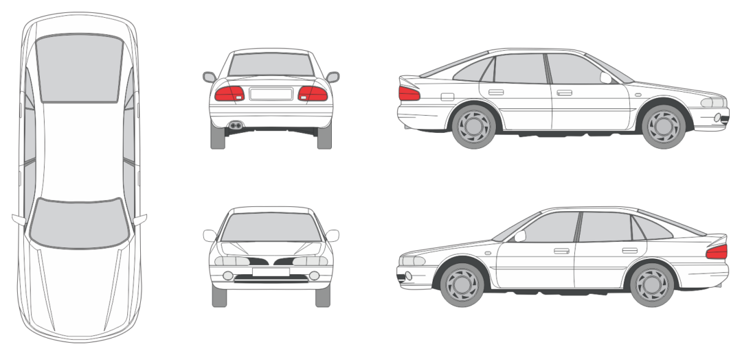 Mitsubishi Galant 1993 Car Template