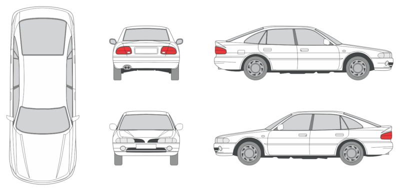 Mitsubishi Galant 1993 Car Template