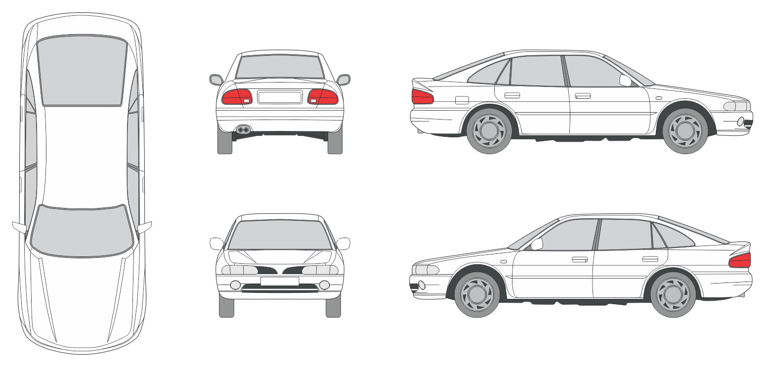 Mitsubishi Galant 1993 Car Template