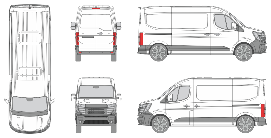 Nissan Interstar 2024 Long High Slide Door RL Van Template