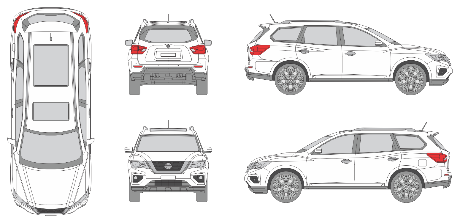 Nissan Pathfinder 2016 SUV Template