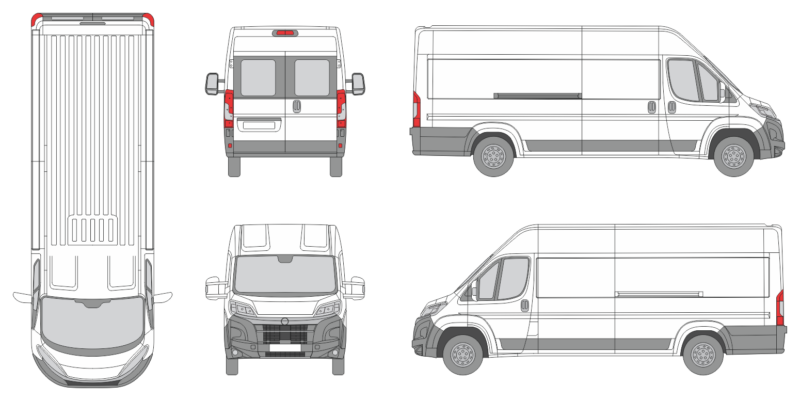 Opel Movano 2024 Extra Long Med-High Window Slide Door R Van Template