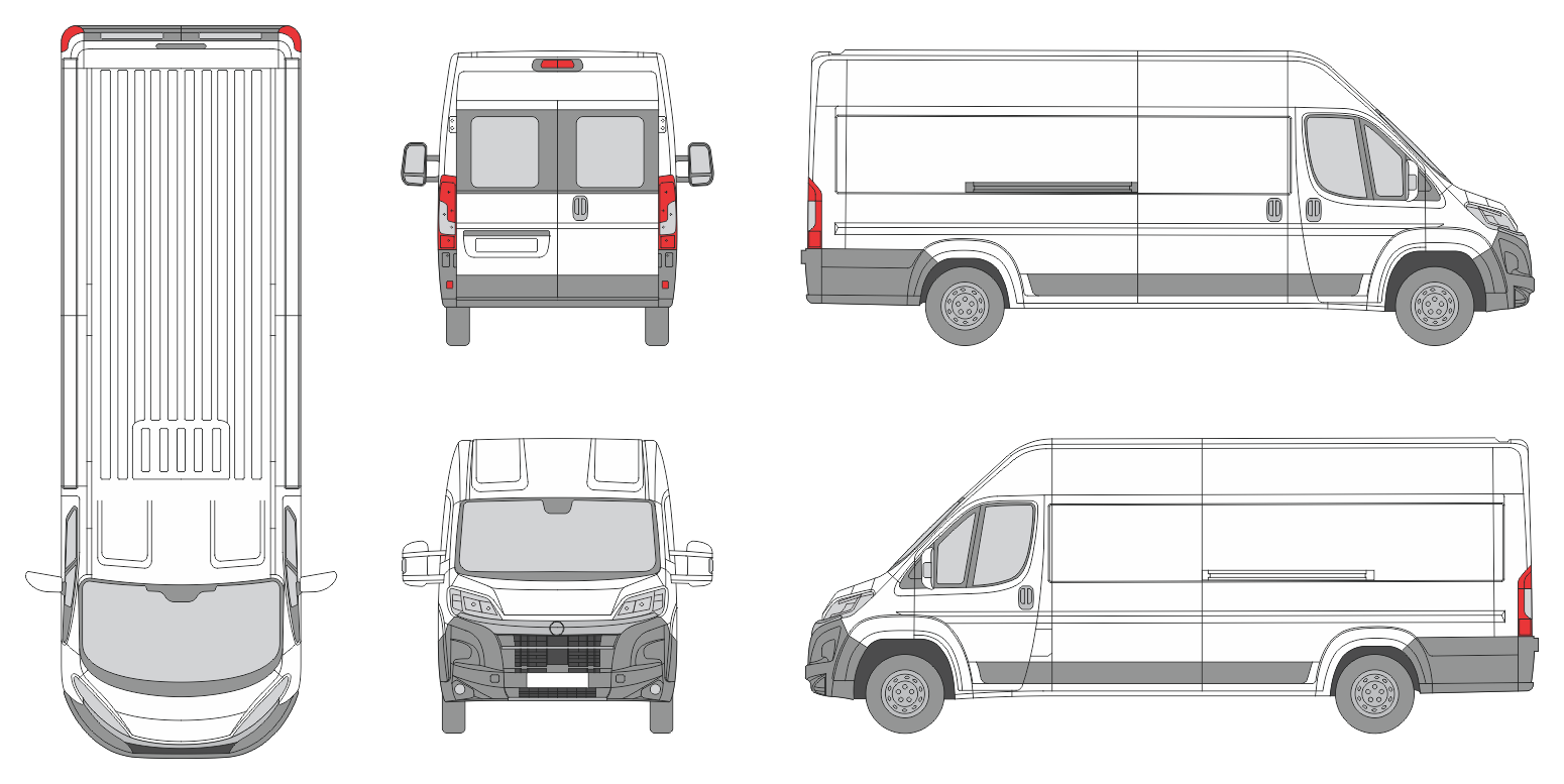 Opel Movano 2024 Extra Long Med-High Window Slide Door R Van Template