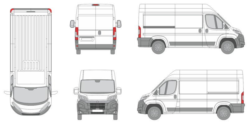 Opel Movano 2024 Short Med-High Slide Door R Van Template