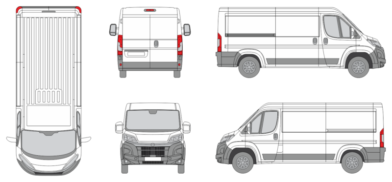 Opel Movano 2024 Short Slide Door R Van Template