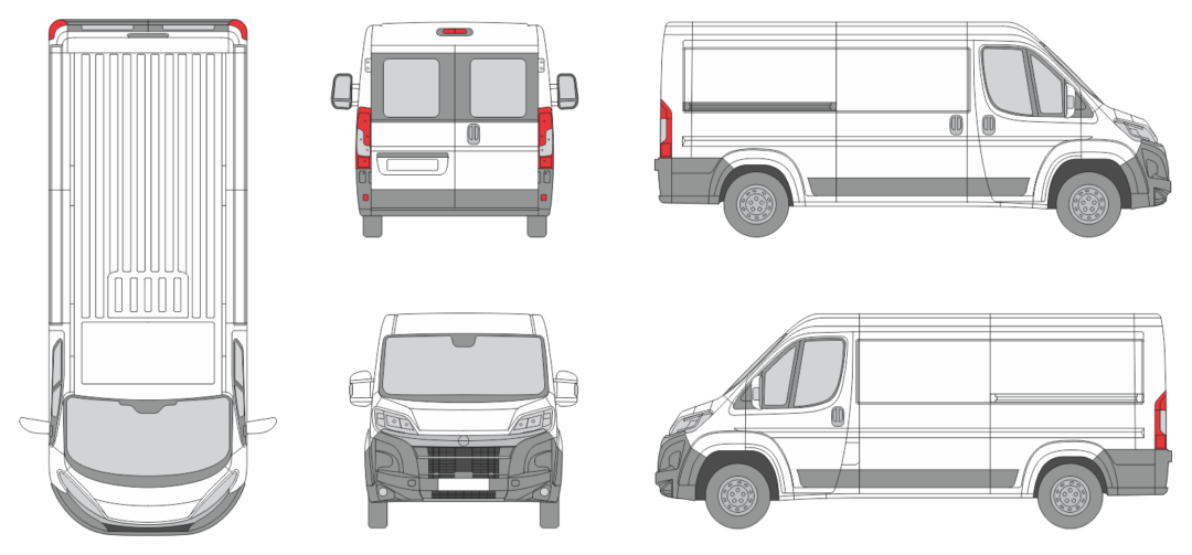 Opel Movano 2024 Short Window Slide Door R Van Template