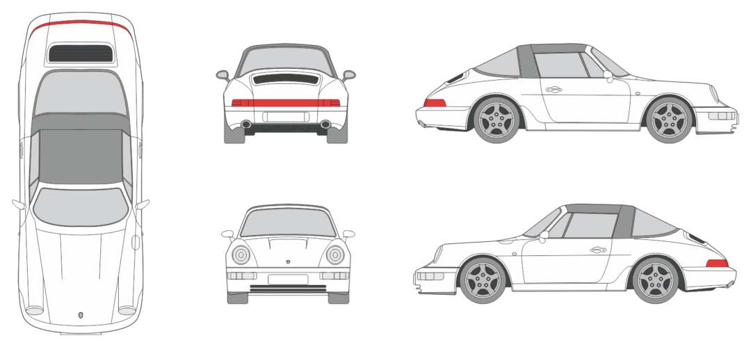 Porsche 911 1988 Car Template