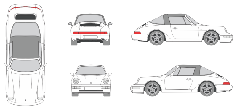 Porsche 911 1988 Car Template