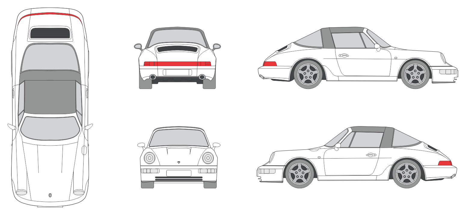 Porsche 911 1988 Car Template