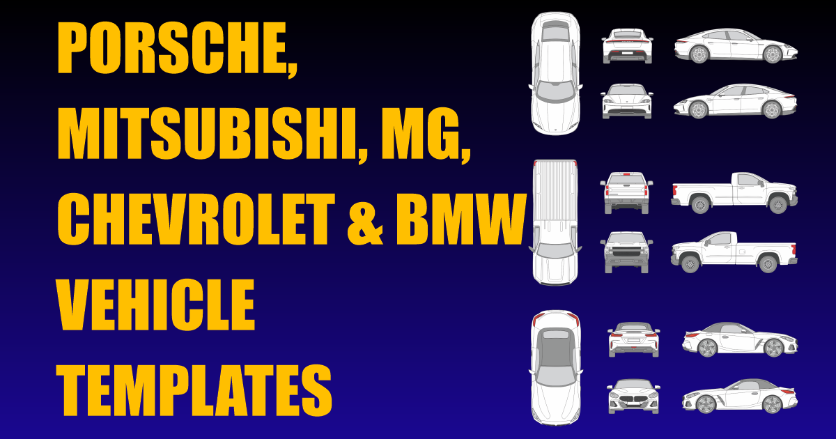 Porsche, Mitsubishi, MG, Chevrolet and BMW Vehicle Templates Added