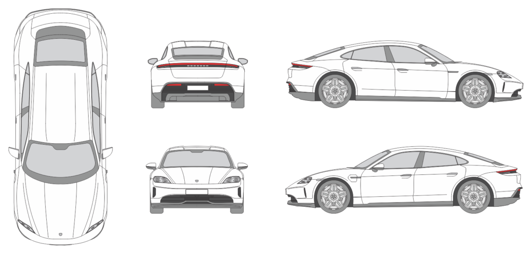 Porsche Taycan 2024 Car Template