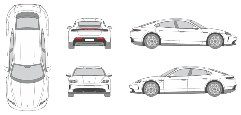 Porsche Taycan 2024 Car Template