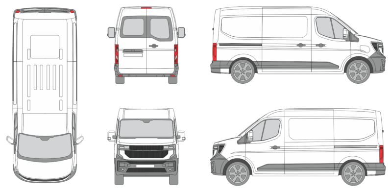 Renault Master e-Tech 2024 Standard Window Slide Door R Van Template