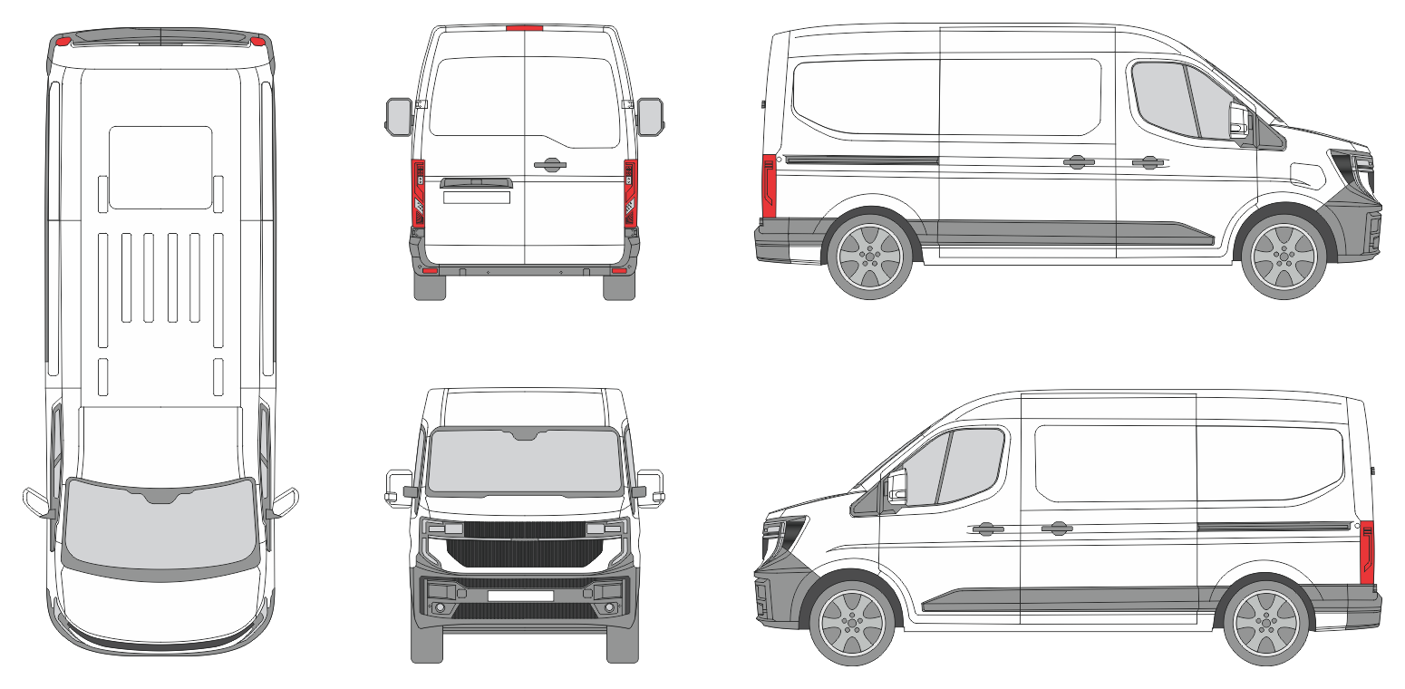 Renault Master e-Tech 2024 Standard Slide Door RL Van Template