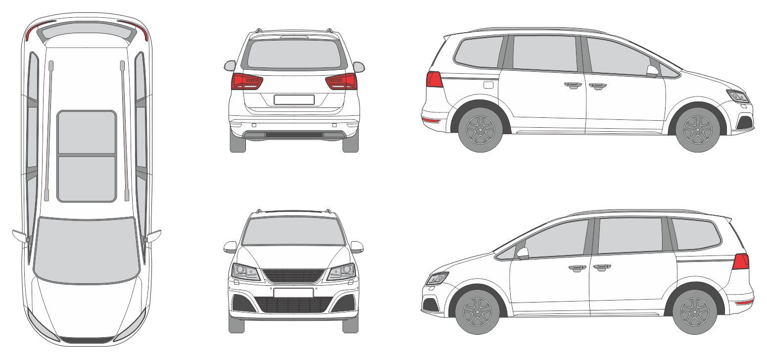 Seat Alhambra 2015 Car Template