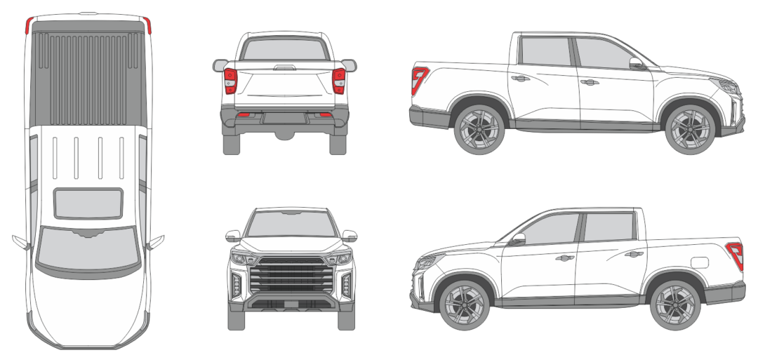 Ssangyong Musso 2023 Pickup Template