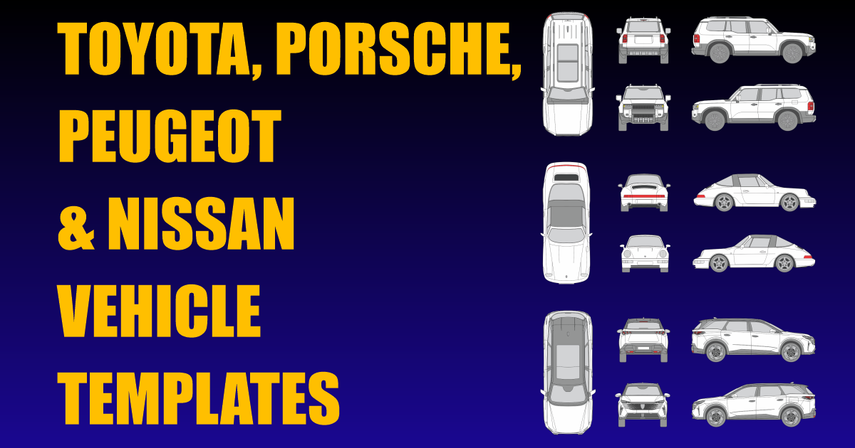 Toyota, Porsche, Peugeot and Nissan Vehicle Templates Added