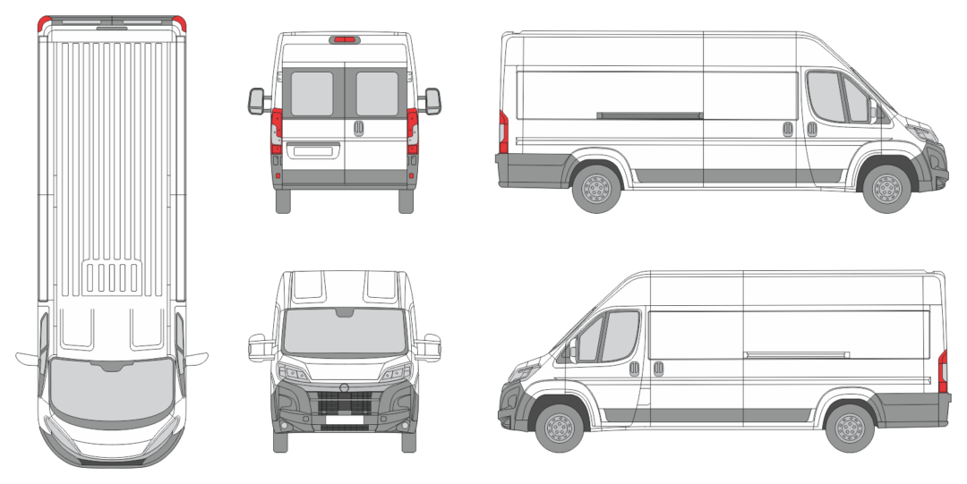 Vauxhall Movano 2024 Extra Long Med-High Window Slide Door R Van Template