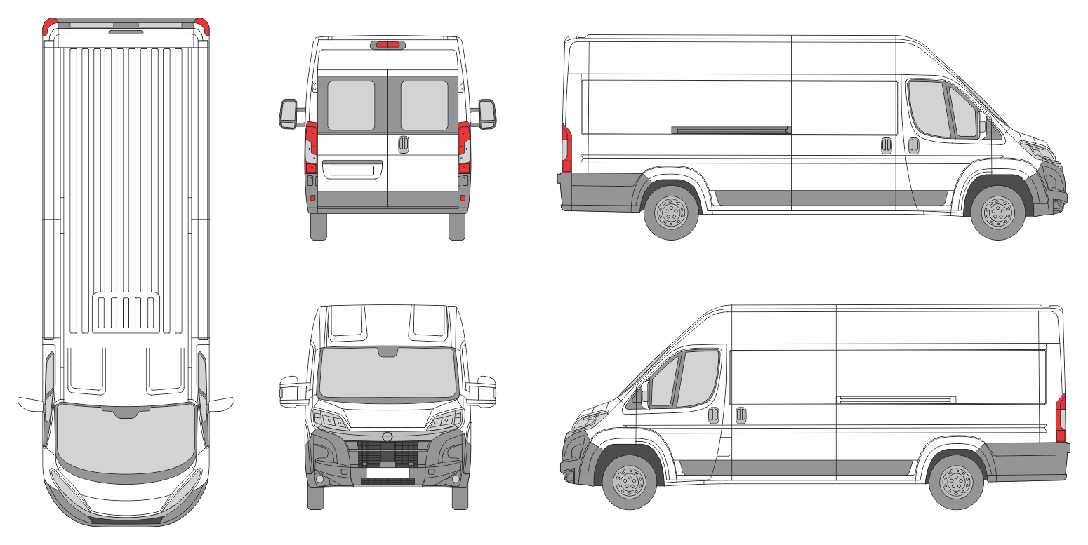 Vauxhall Movano 2024 Extra Long Med-High Window Slide Door R Van Template