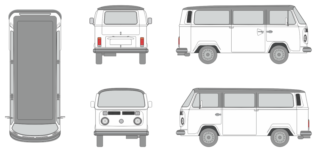 Volkswagen T 2 1972 Van Template