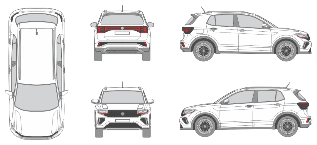 Volkswagen T-Cross 2023 SUV Template