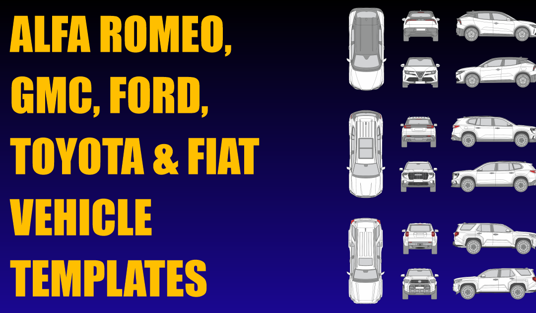 Alfa Romeo, GMC, Ford, Toyota and Fiat Vehicle Templates Added