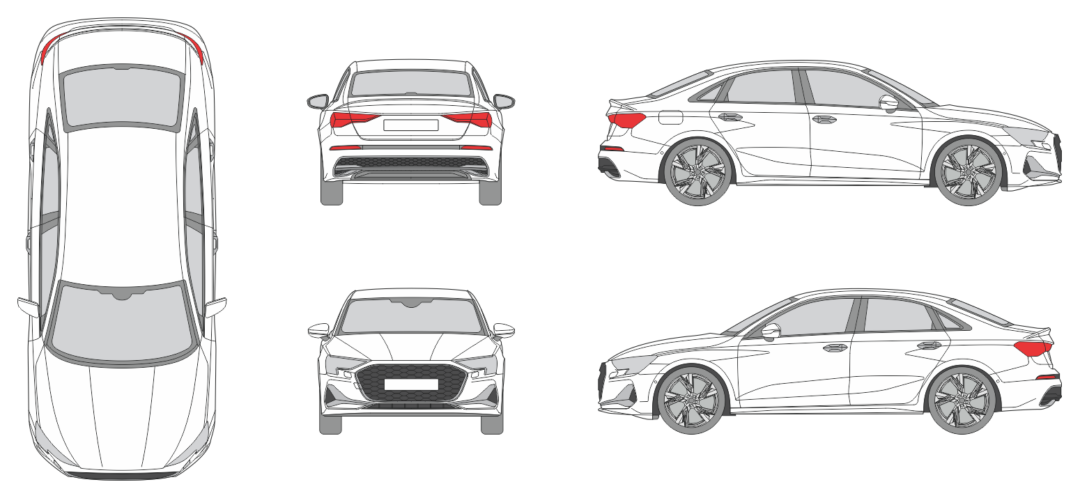 Audi A3 2024 Car Template