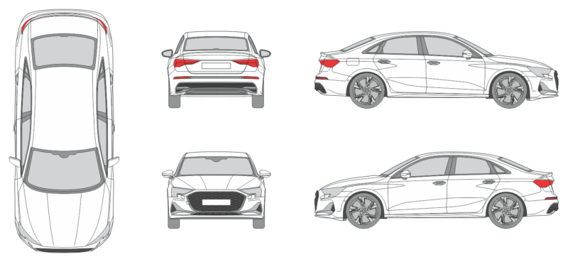 Audi A3 2024 Car Template