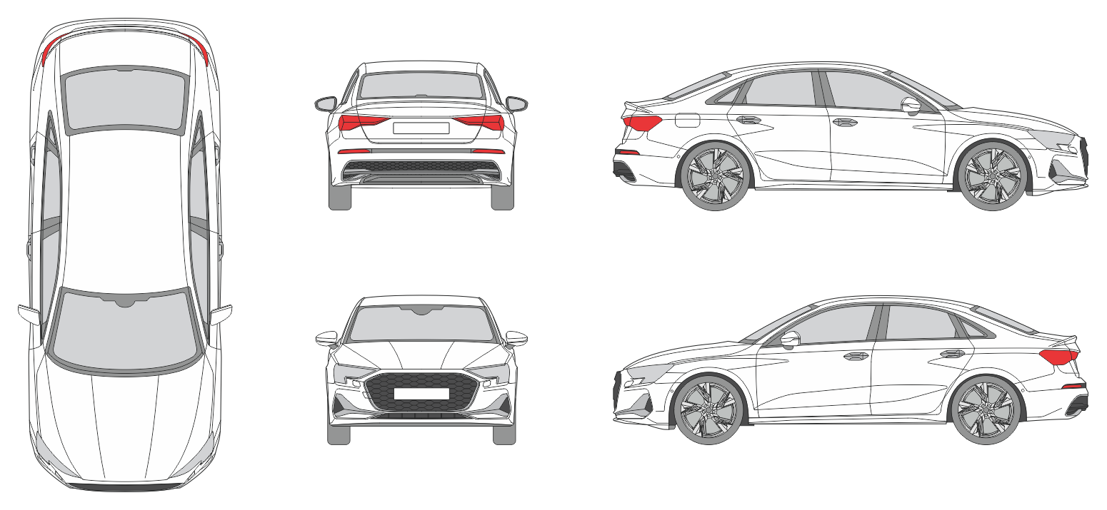 Audi A3 2024 Car Template