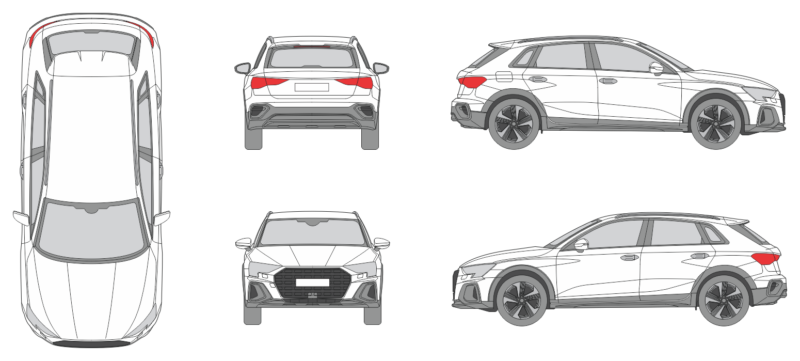 Audi A3 Allstreet 2024 Car Template