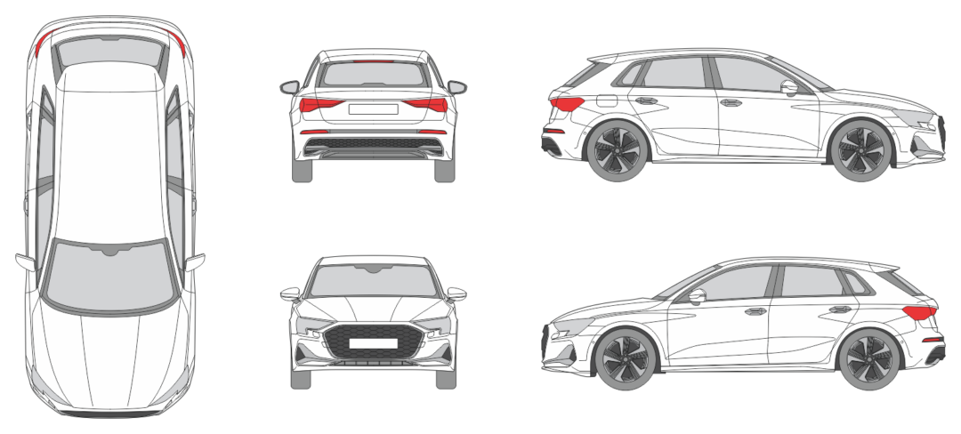 Audi A3 Sportback 2024 Car Template