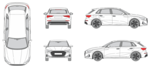 Audi A3 Sportback 2024 Car Template