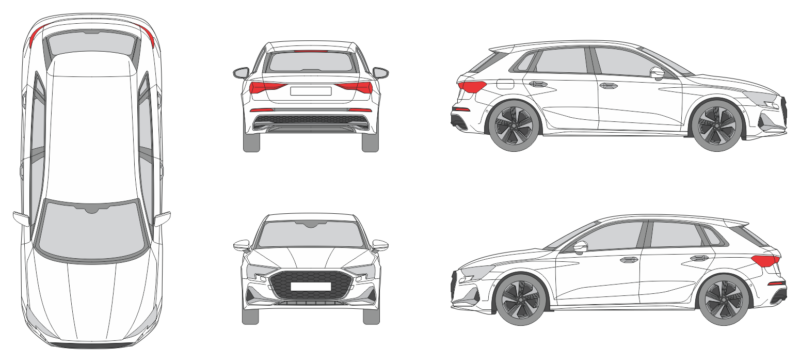 Audi A3 Sportback 2024 Car Template