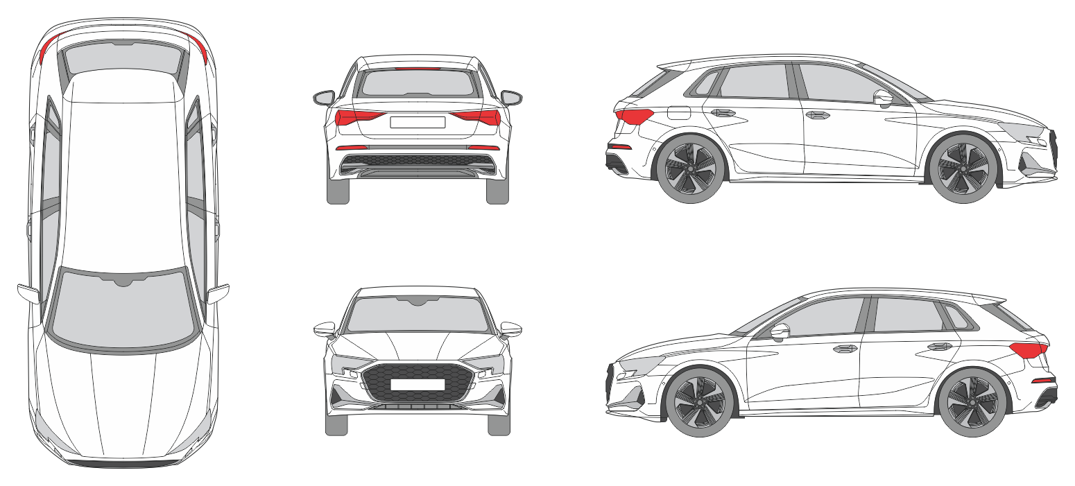 Audi A3 Sportback 2024 Car Template