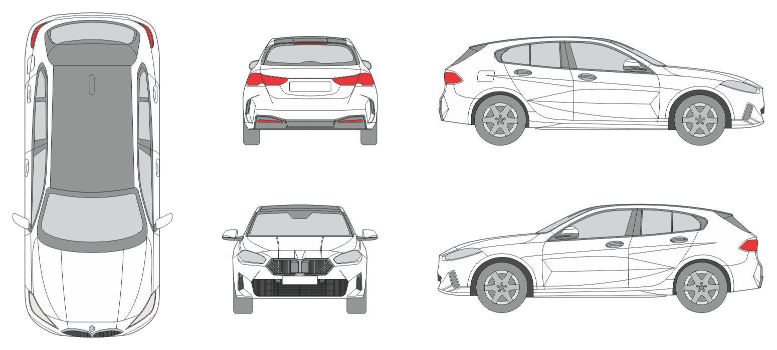 BMW 1er 2024 Car Template