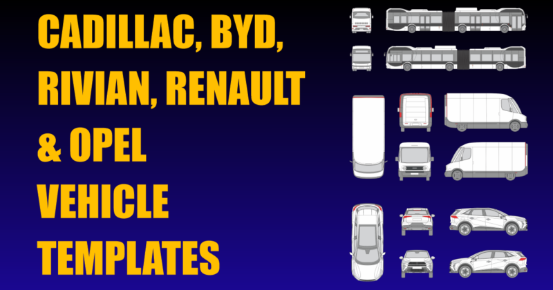 Cadillac, Byd, Rivian, Renault and Opel Vehicle Templates Added