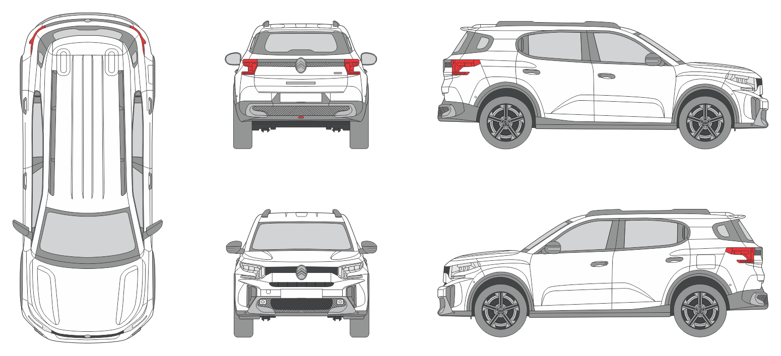 Citroen C3 Aircross 2024 SUV Template