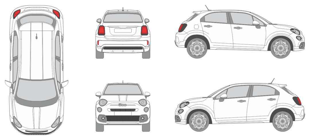 Fiat 500X 2022 Car Template